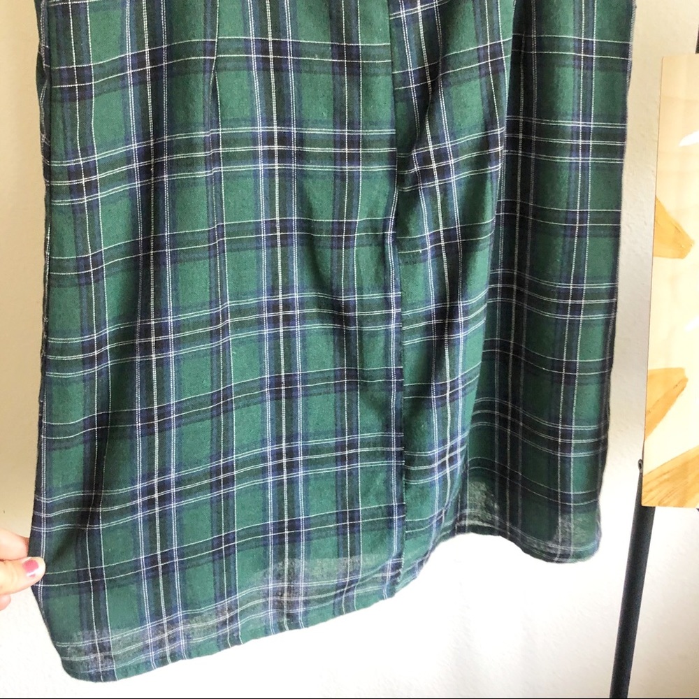 UO Straight Neck Green Plaid Mini Dress Sz.4 - Picture 9 of 13